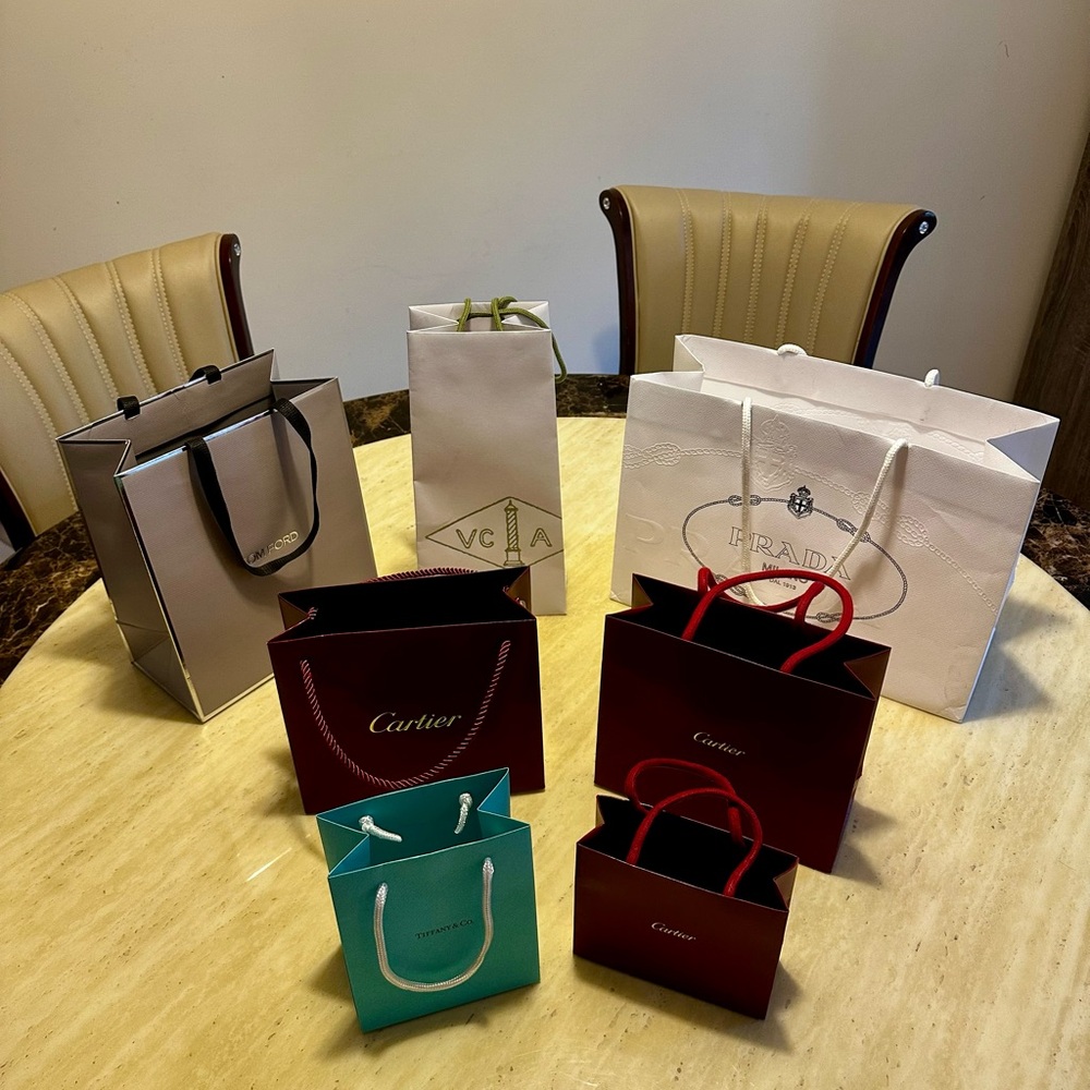 Luxury brands shopping bags mix bundle